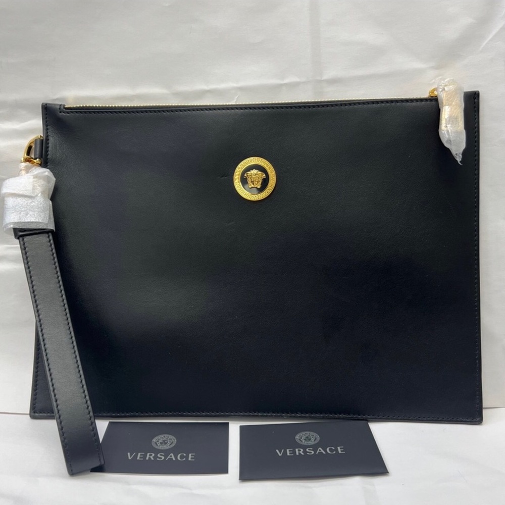 Versace Medusa Large Leather Clutch/Wristlet